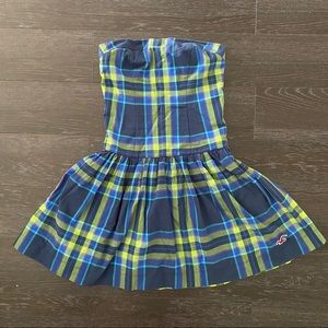 Hollister Plaid Dockweller Dress Blue Green XS